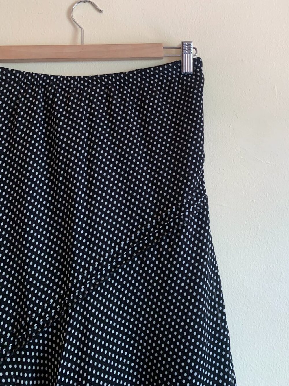 VINTAGE Adrianna Papell Polka Dot Silk Skirt Asymmetrical Size 10 y2k whimsygoth - Picture 3 of 8
